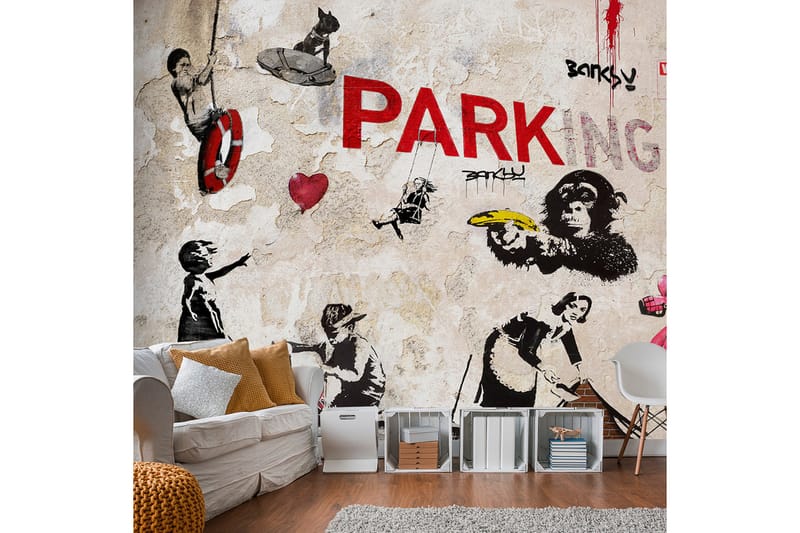 Fototapet Banksy Graffiti Collage 300x210 - Artgeist sp. z o. o. - Boligtilbehør - Vægdekoration - Tapeter - Fototapeter