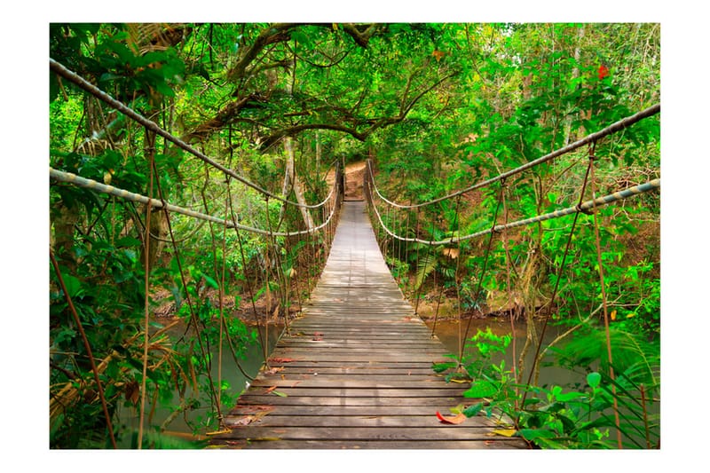 Fototapet Bridge Amid Greenery 100x70 - Artgeist sp. z o. o. - Boligtilbehør - Vægdekoration - Tapeter - Fototapeter