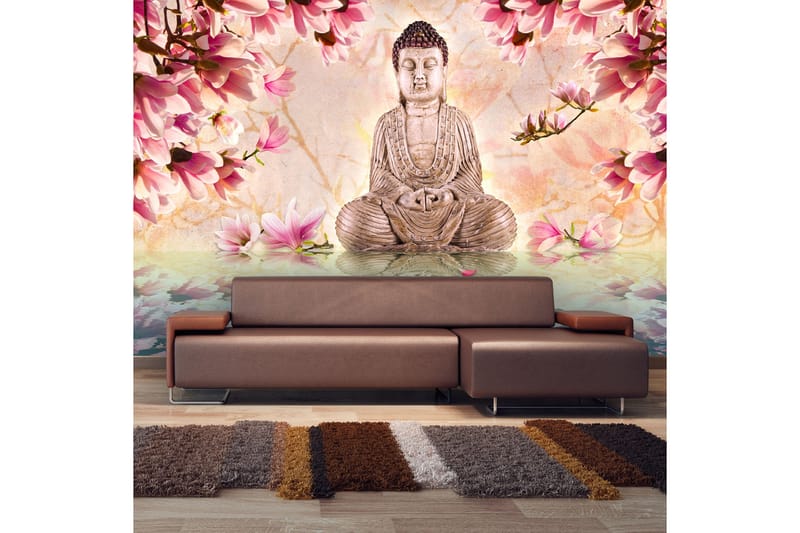 Fototapet Buddha And Magnolia 450x270 - Artgeist sp. z o. o. - Boligtilbehør - Vægdekoration - Tapeter - Fototapeter