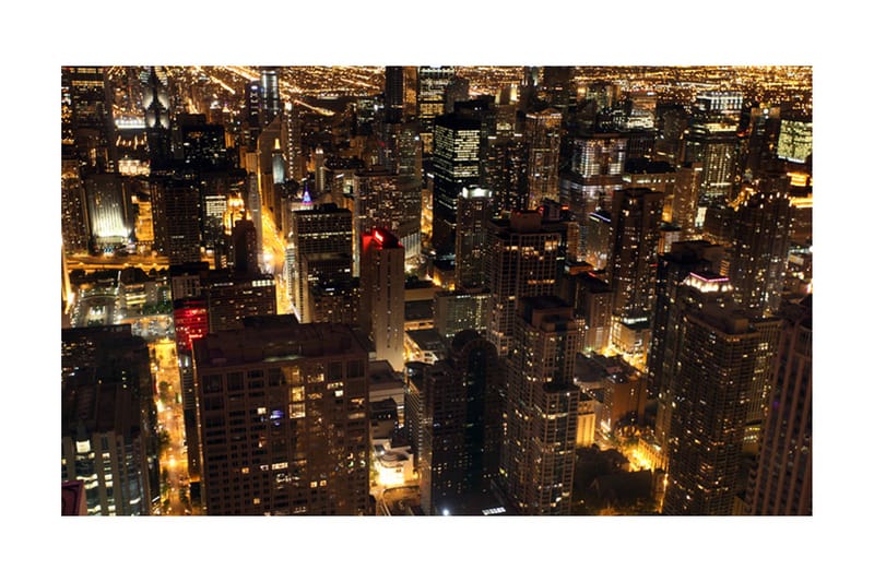 Fototapet City By Night Chicago Usa 450x270 - Artgeist sp. z o. o. - Boligtilbehør - Vægdekoration - Tapeter - Fototapeter