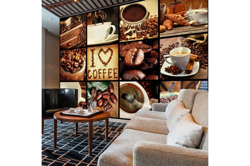 Fototapet Coffee Collage 300x210 - Artgeist sp. z o. o. - Boligtilbehør - Vægdekoration - Tapeter - Fototapeter