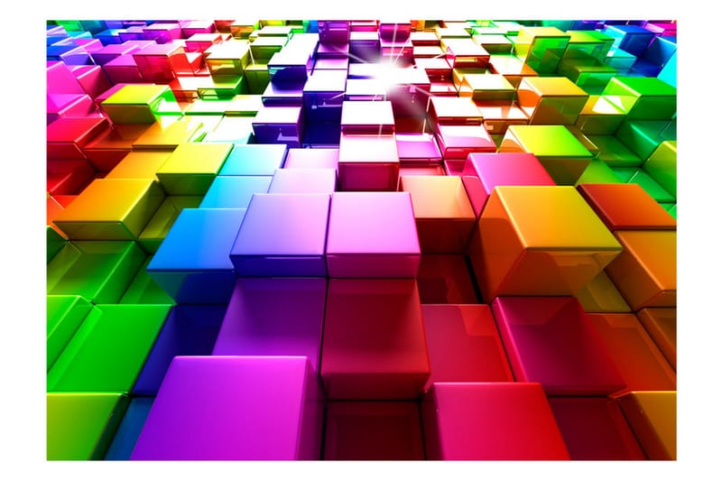 Fototapet Colored Cubes 100x70 - Artgeist sp. z o. o. - Boligtilbehør - Vægdekoration - Tapeter - Fototapeter