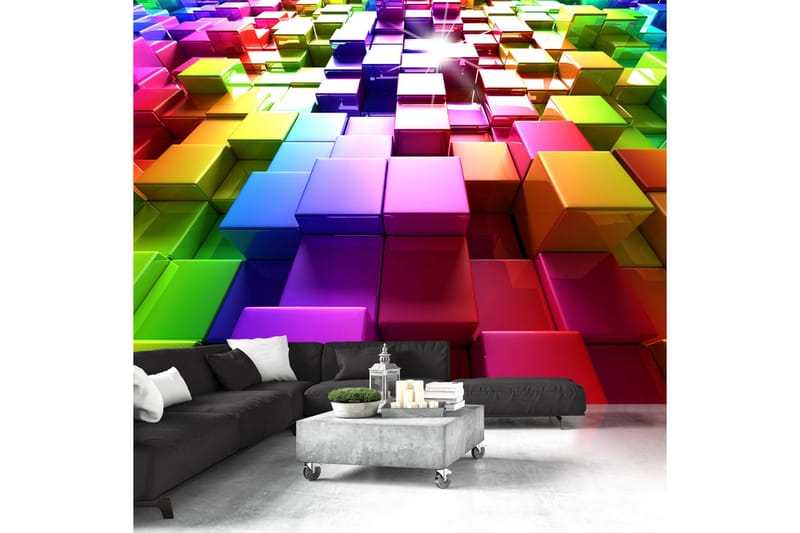 Fototapet Colored Cubes 100x70 - Artgeist sp. z o. o. - Boligtilbehør - Vægdekoration - Tapeter - Fototapeter