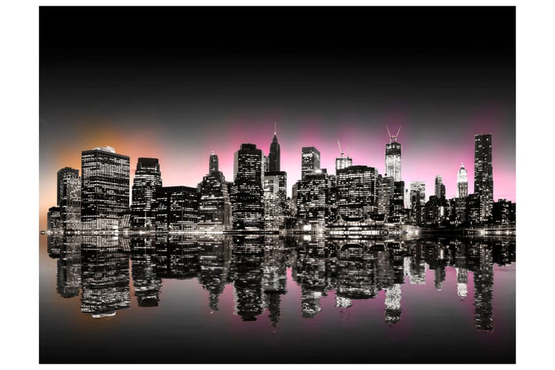 Fototapet Colorful Glow Over NYC 200x154 - Artgeist sp. z o. o. - Boligtilbehør - Vægdekoration - Tapeter - Fototapeter