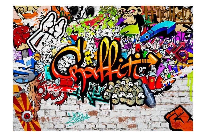 Fototapet Colorful Graffiti 300x210 - Artgeist sp. z o. o. - Boligtilbehør - Vægdekoration - Tapeter - Fototapeter