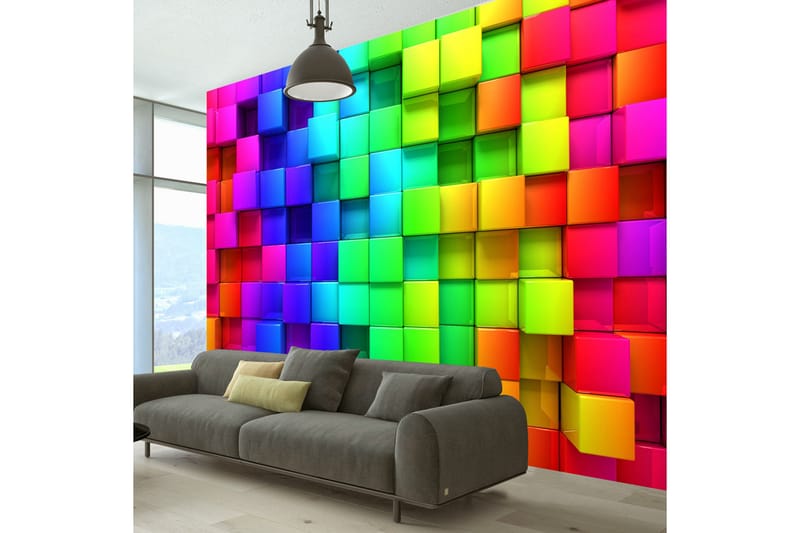 Fototapet Colourful Cubes 100x70 - Artgeist sp. z o. o. - Boligtilbehør - Vægdekoration - Tapeter - Fototapeter