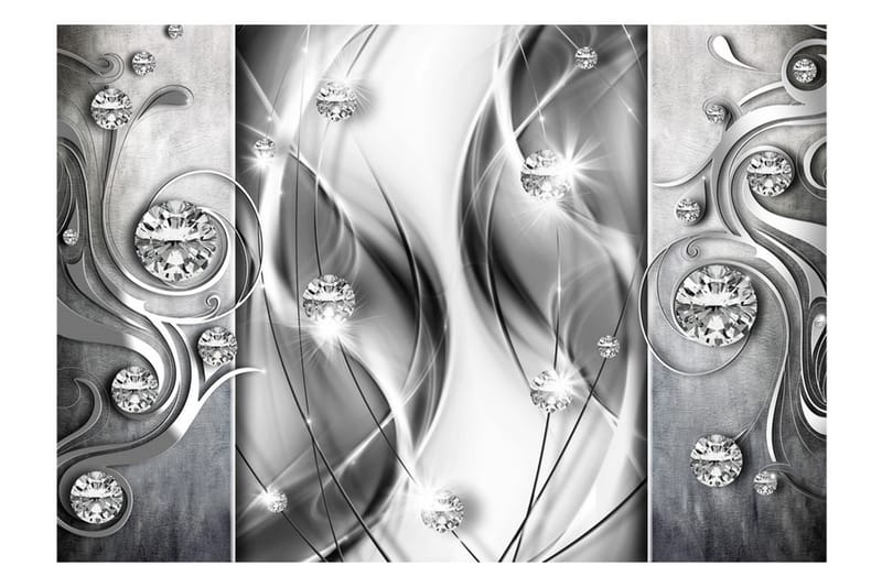 Fototapet Diamonds In Silver 400x280 - Artgeist sp. z o. o. - Boligtilbehør - Vægdekoration - Tapeter - Fototapeter