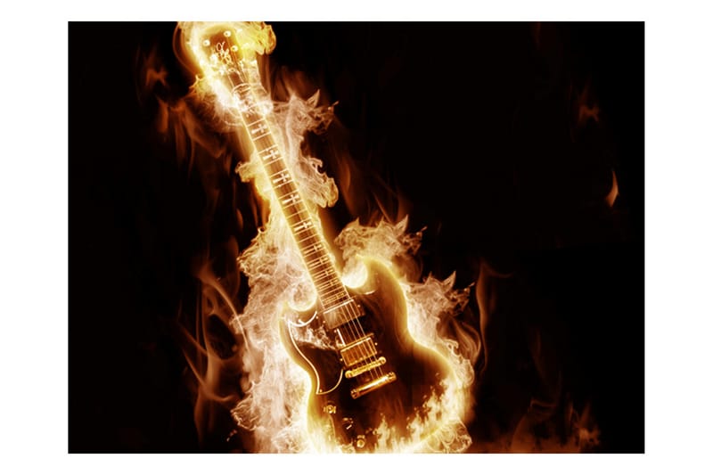 Fototapet Flammende Guitar 200x154 - Artgeist sp. z o. o. - Boligtilbehør - Vægdekoration - Tapeter - Fototapeter