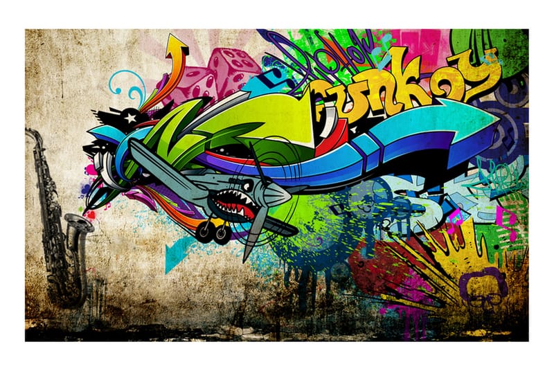 Fototapet Funky Graffiti 100x70 - Artgeist sp. z o. o. - Boligtilbehør - Vægdekoration - Tapeter - Fototapeter