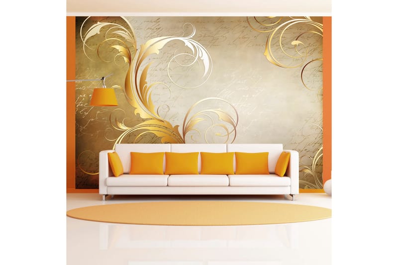 Fototapet Gold Leaf 350x245 - Artgeist sp. z o. o. - Boligtilbehør - Vægdekoration - Tapeter - Fototapeter