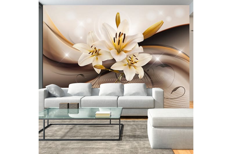 Fototapet Golden Lily 100x70 - Artgeist sp. z o. o. - Boligtilbehør - Vægdekoration - Tapeter - Fototapeter