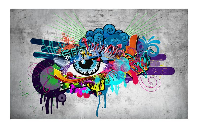 Fototapet Graffiti Eye 100x70 - Artgeist sp. z o. o. - Boligtilbehør - Vægdekoration - Tapeter - Fototapeter