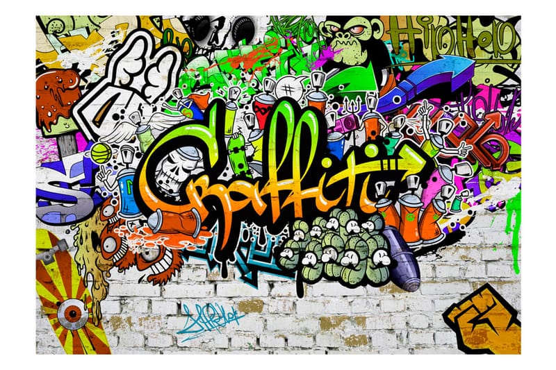 Fototapet Graffiti On The Wall 350x245 - Artgeist sp. z o. o. - Boligtilbehør - Vægdekoration - Tapeter - Fototapeter