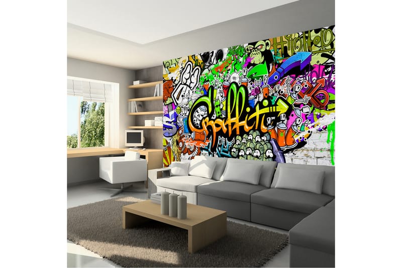 Fototapet Graffiti On The Wall 350x245 - Artgeist sp. z o. o. - Boligtilbehør - Vægdekoration - Tapeter - Fototapeter