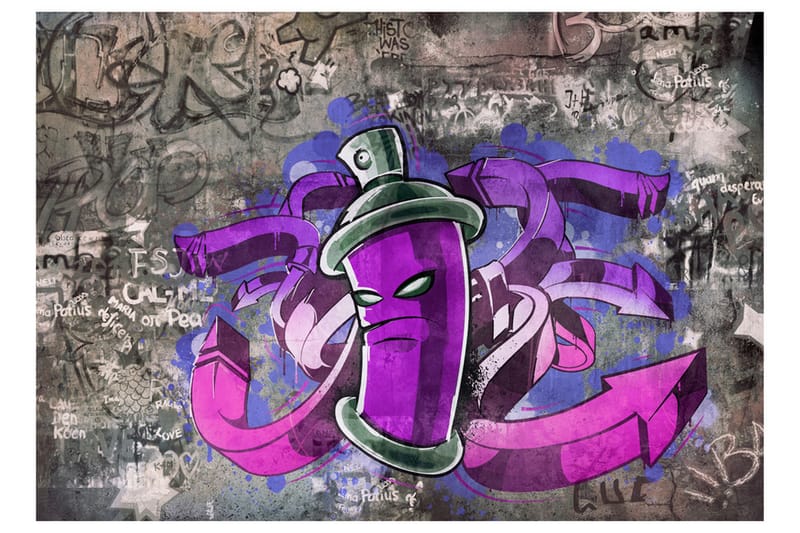 Fototapet Graffiti Spray Can 150x105 - Artgeist sp. z o. o. - Boligtilbehør - Vægdekoration - Tapeter - Fototapeter