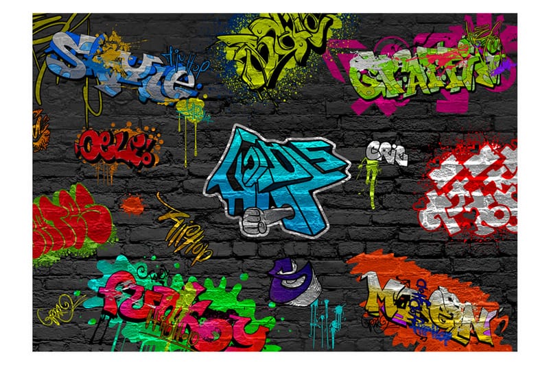 Fototapet Graffiti Wall 200x140 - Artgeist sp. z o. o. - Boligtilbehør - Vægdekoration - Tapeter - Fototapeter