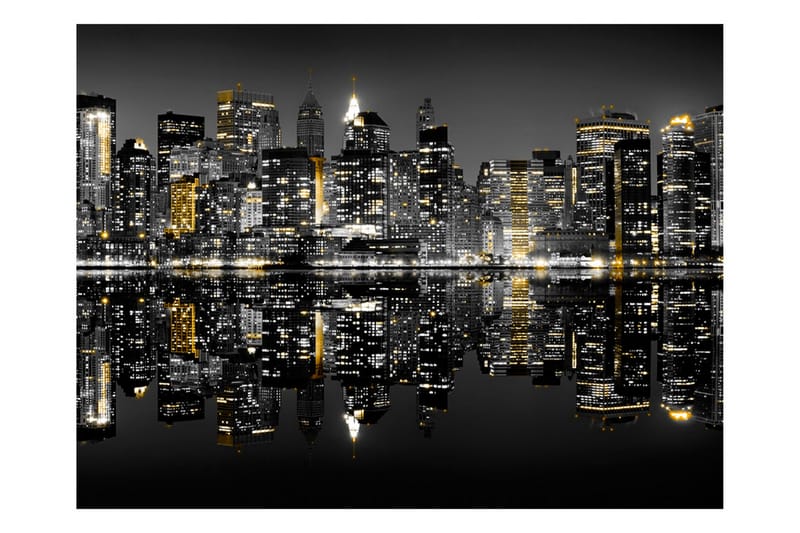 Fototapet Guld Og Silver NYC 300x231 - Artgeist sp. z o. o. - Boligtilbehør - Vægdekoration - Tapeter - Fototapeter