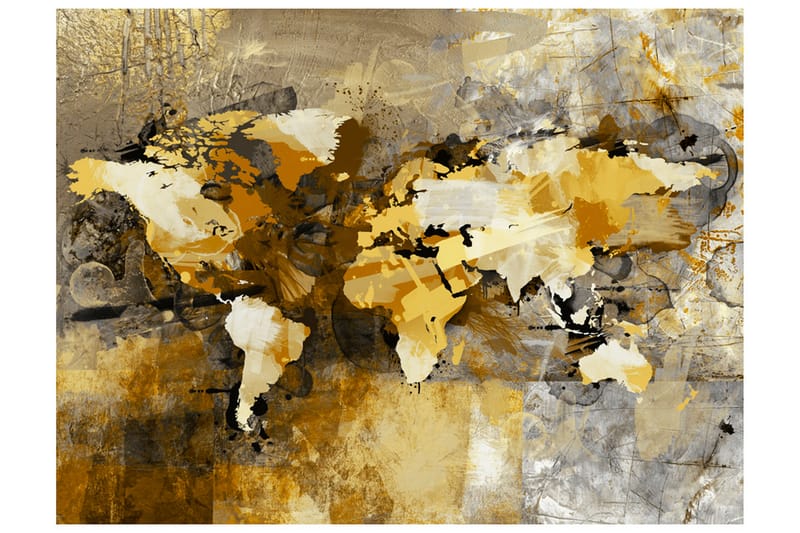 Fototapet Kunstnerisk Kort over verden 200x154 - Artgeist sp. z o. o. - Fototapeter