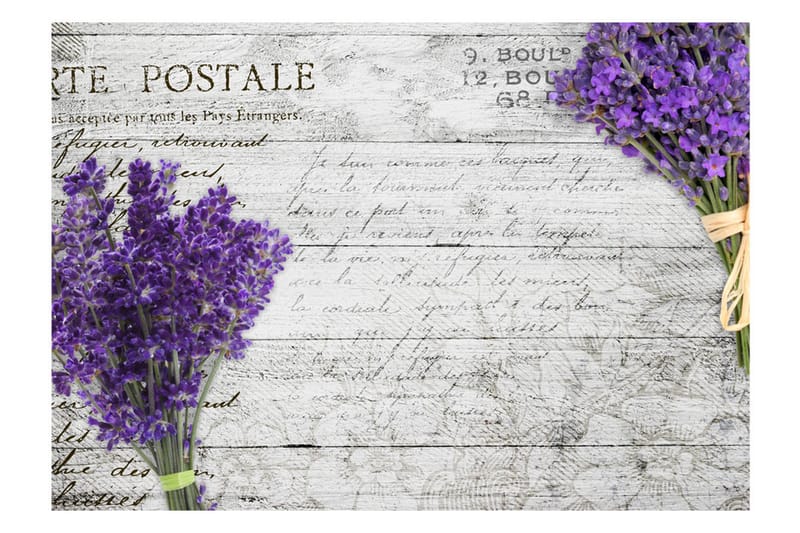 Fototapet Lavender Postcard 300x210 - Artgeist sp. z o. o. - Boligtilbehør - Vægdekoration - Tapeter - Fototapeter