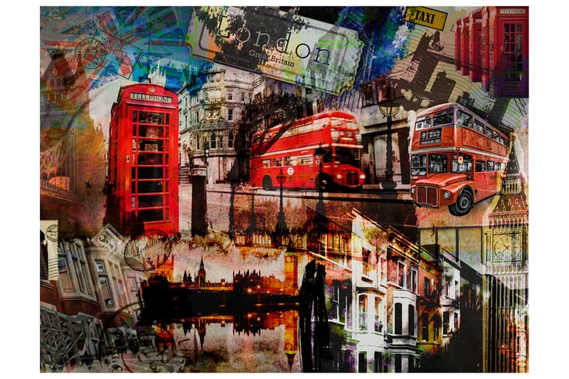 Fototapet London Collage 200x154 - Artgeist sp. z o. o. - Boligtilbehør - Vægdekoration - Tapeter - Fototapeter