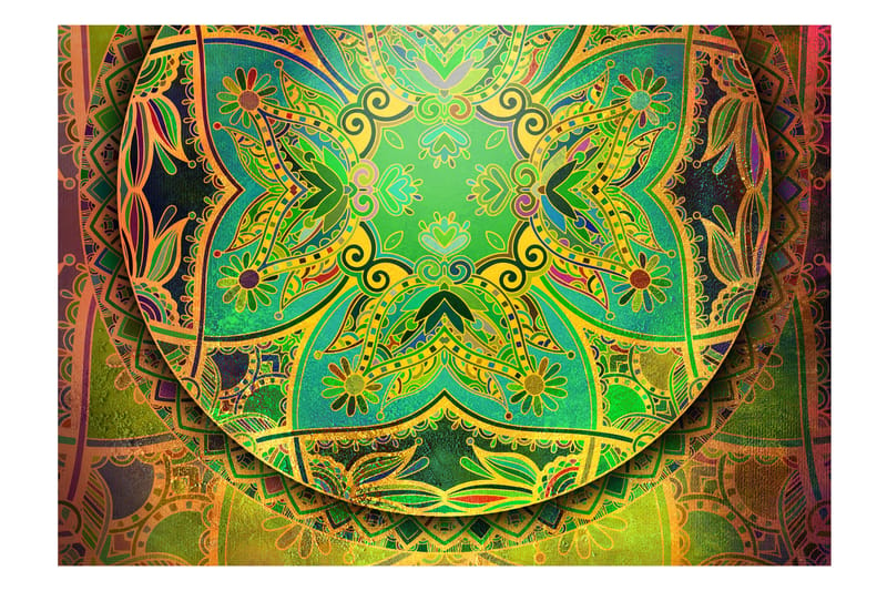 Fototapet Mandala Emerald Fantasy 300x210 - Artgeist sp. z o. o. - Boligtilbehør - Vægdekoration - Tapeter - Fototapeter