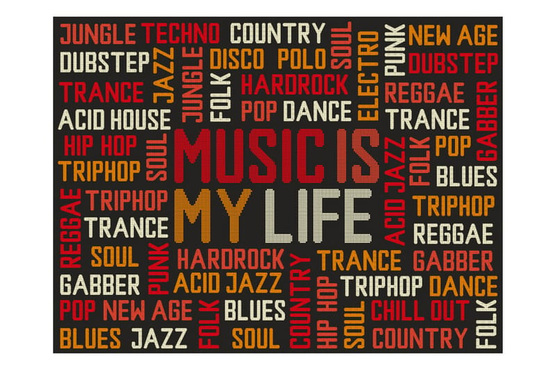 Fototapet Music Is My Life 250x193 - Artgeist sp. z o. o. - Boligtilbehør - Vægdekoration - Tapeter - Fototapeter