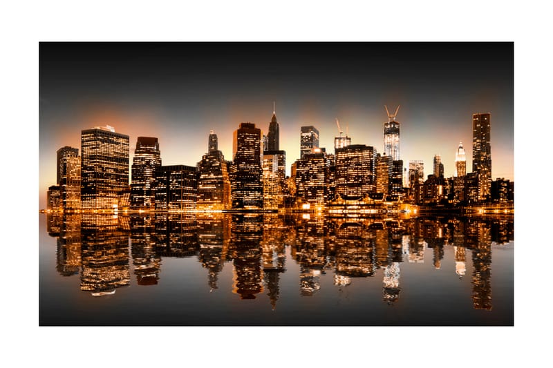 Fototapet New York Og Guld 450x270 - Artgeist sp. z o. o. - Boligtilbehør - Vægdekoration - Tapeter - Fototapeter