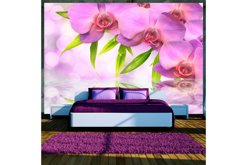 Fototapet Orchids In Lilac Colour 100x70 - Artgeist sp. z o. o. - Boligtilbehør - Vægdekoration - Tapeter - Fototapeter