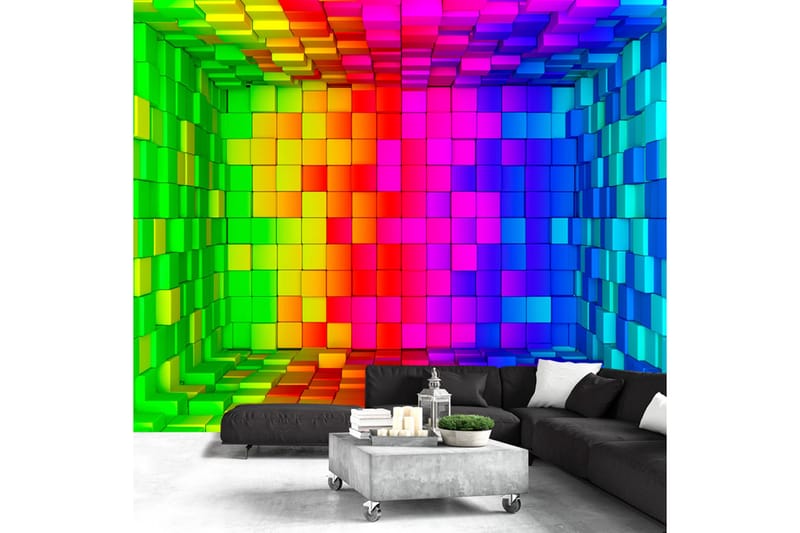 Fototapet Rainbow Cube 100x70 - Artgeist sp. z o. o. - Boligtilbehør - Vægdekoration - Tapeter - Fototapeter