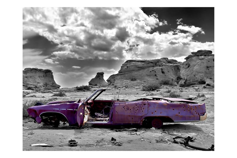 Fototapet Retro Car On Colorado Desert 200x154 - Artgeist sp. z o. o. - Boligtilbehør - Vægdekoration - Tapeter - Fototapeter