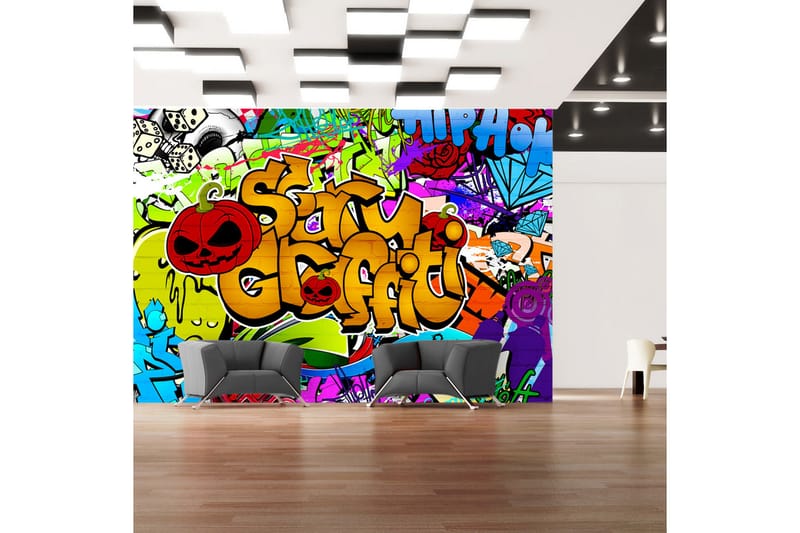 Fototapet Scary Graffiti 100x70 - Artgeist sp. z o. o. - Boligtilbehør - Vægdekoration - Tapeter - Fototapeter