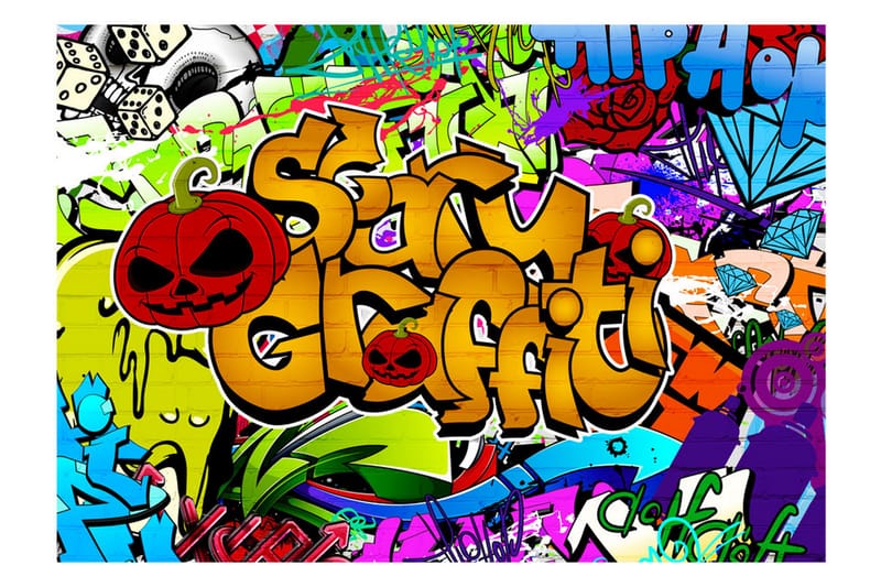 Fototapet Scary Graffiti 100x70 - Artgeist sp. z o. o. - Boligtilbehør - Vægdekoration - Tapeter - Fototapeter