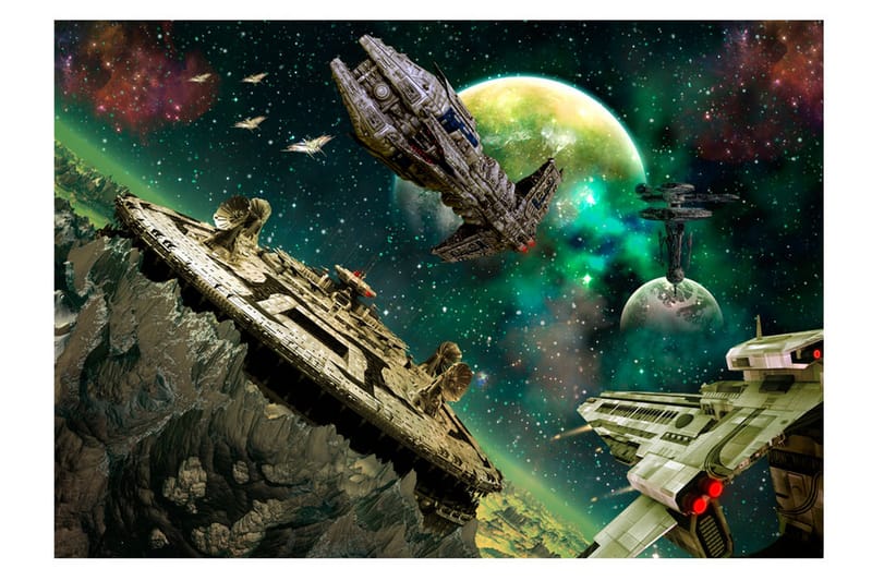 Fototapet Space Fleet 300x210 - Artgeist sp. z o. o. - Boligtilbehør - Vægdekoration - Tapeter - Fototapeter