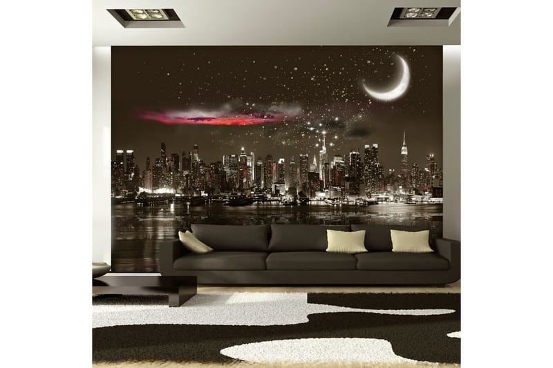 Fototapet Starry Night Over NY 100x70 - Artgeist sp. z o. o. - Boligtilbehør - Vægdekoration - Tapeter - Fototapeter