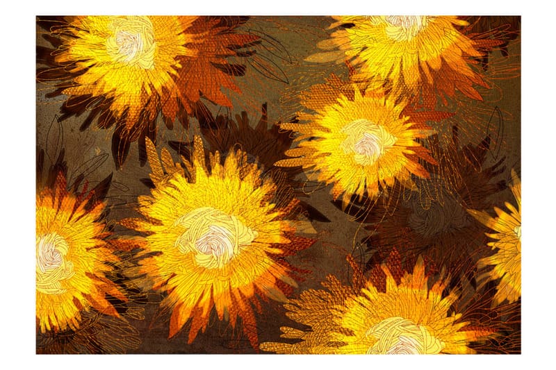 Fototapet Sunflower Dance 100x70 - Artgeist sp. z o. o. - Boligtilbehør - Vægdekoration - Tapeter - Fototapeter