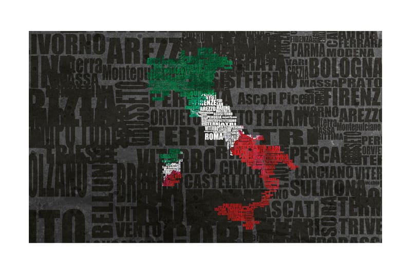 Fototapet Text Map Of Italy 450x270 - Artgeist sp. z o. o. - Boligtilbehør - Vægdekoration - Tapeter - Fototapeter