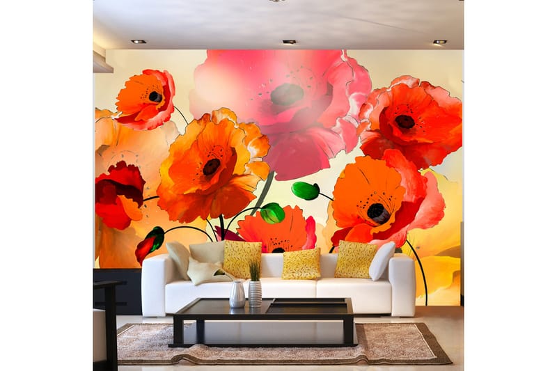 Fototapet Velvet Poppies 400x280 - Artgeist sp. z o. o. - Boligtilbehør - Vægdekoration - Tapeter - Fototapeter