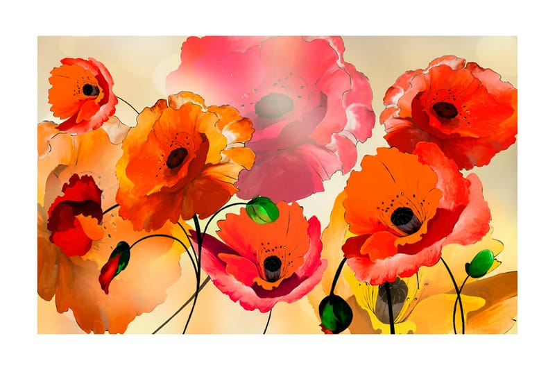 Fototapet Velvet Poppies 450x280 - Artgeist sp. z o. o. - Boligtilbehør - Vægdekoration - Tapeter - Fototapeter