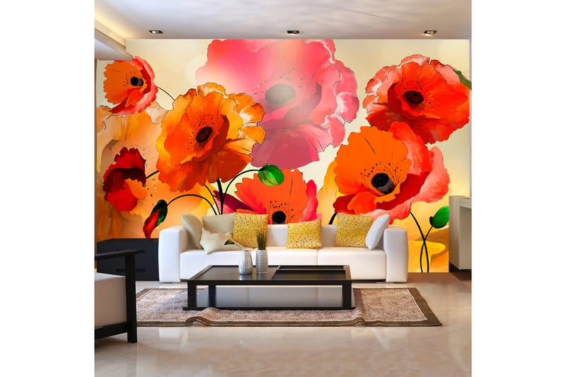 Fototapet Velvet Poppies 450x280 - Artgeist sp. z o. o. - Boligtilbehør - Vægdekoration - Tapeter - Fototapeter