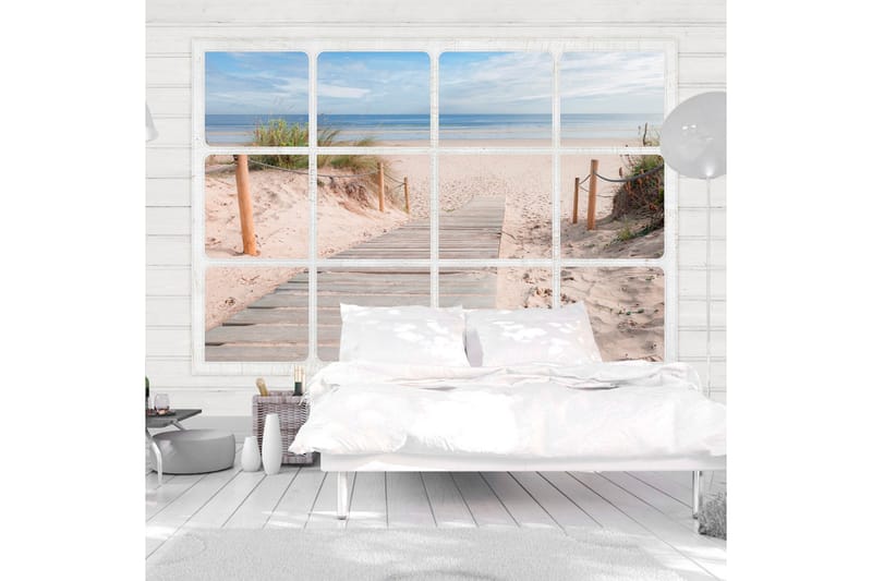 Fototapet Window & Beach 300x210 - Artgeist sp. z o. o. - Boligtilbehør - Vægdekoration - Tapeter - Fototapeter