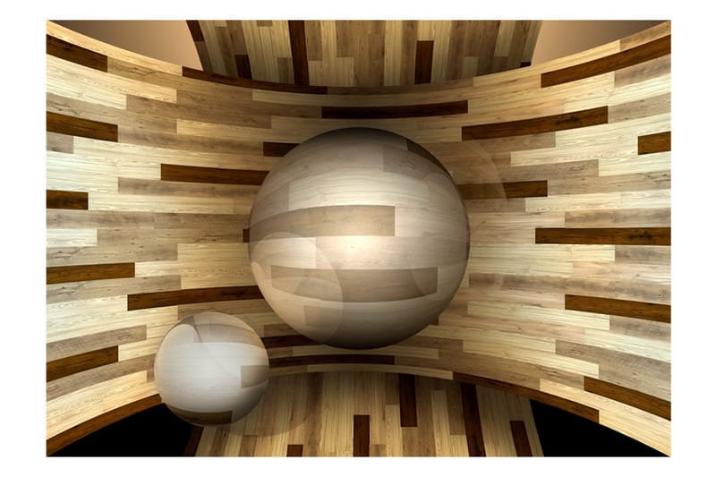 Fototapet Wooden Orbit 350x245 - Artgeist sp. z o. o. - Boligtilbehør - Vægdekoration - Tapeter - Fototapeter