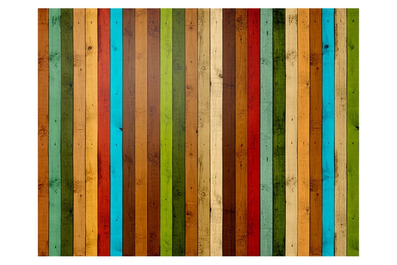 Fototapet Wooden Rainbow 200x154 - Artgeist sp. z o. o. - Fototapeter