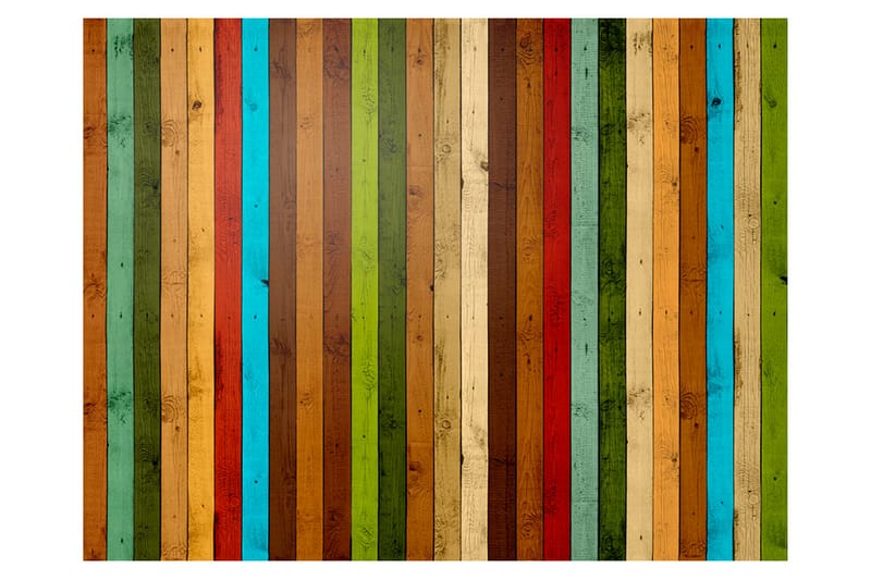 Fototapet Wooden Rainbow 350x270 - Artgeist sp. z o. o. - Boligtilbehør - Vægdekoration - Tapeter - Fototapeter