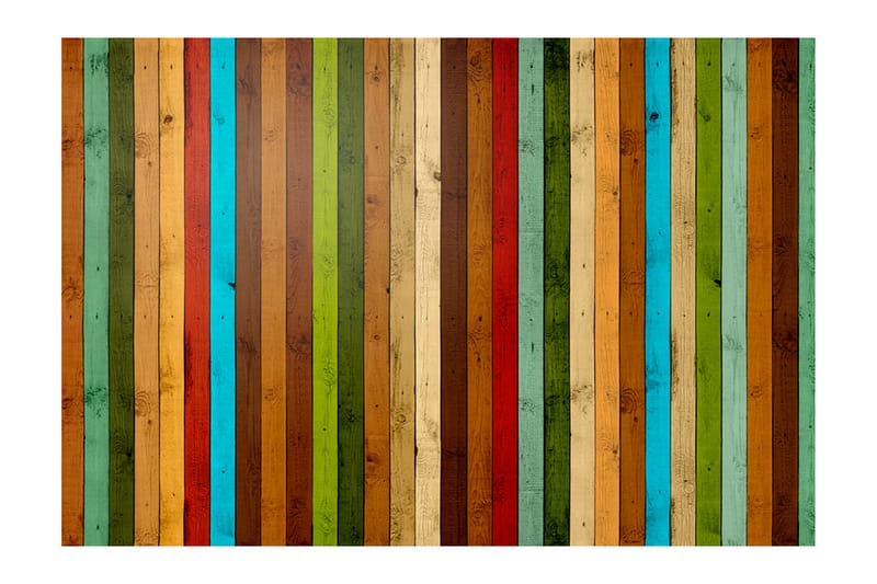 Fototapet Wooden Rainbow 400x270 - Artgeist sp. z o. o. - Boligtilbehør - Vægdekoration - Tapeter - Fototapeter