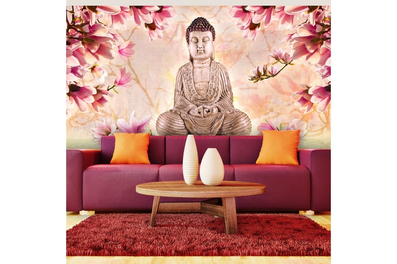 Fototapet XXL Buddha And Magnolia 550x270 - Artgeist sp. z o. o. - Boligtilbehør - Vægdekoration - Tapeter - Fototapeter