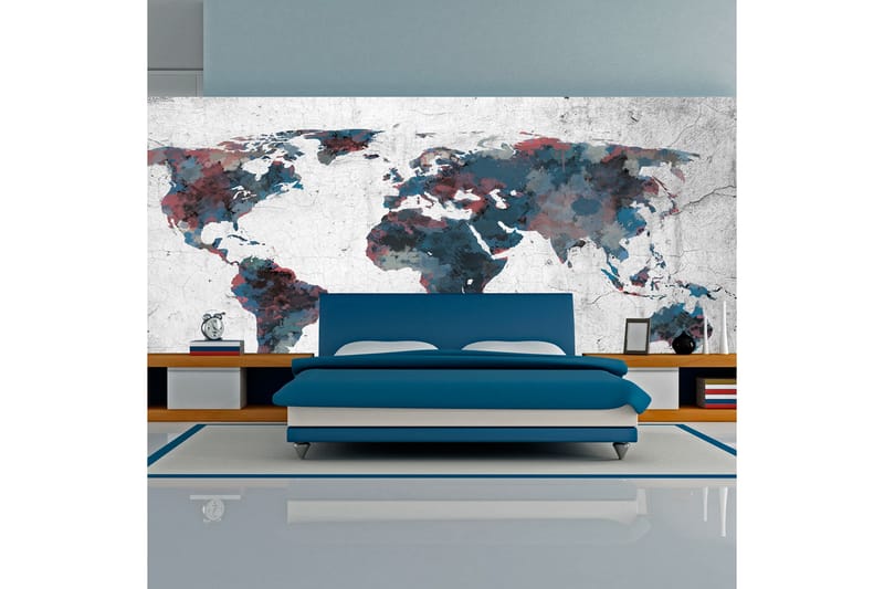 Fototapet XXL World Map On The Wall 550x270 - Artgeist sp. z o. o. - Boligtilbehør - Vægdekoration - Tapeter - Fototapeter