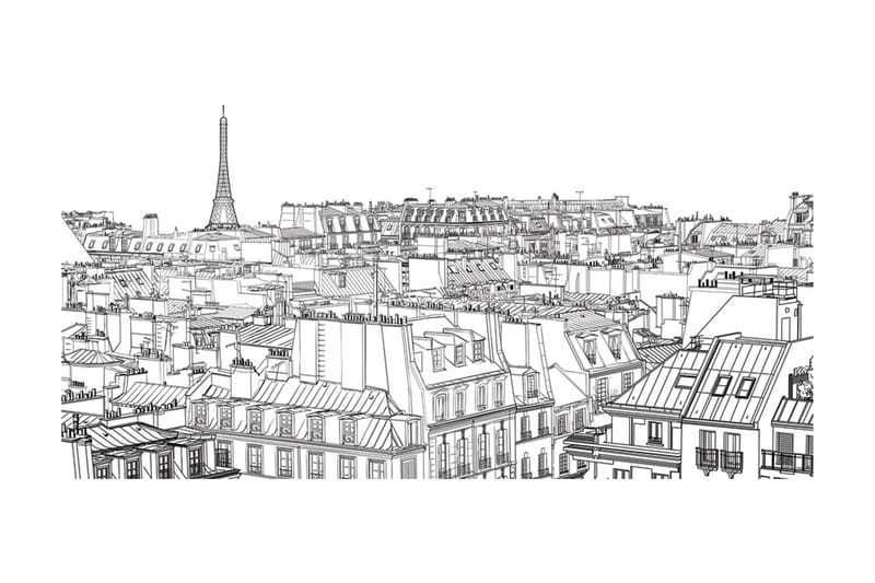 Fototapet XXL Parisian S Sketchbook 550x270 - Artgeist sp. z o. o. - Boligtilbehør - Vægdekoration - Tapeter - Fototapeter