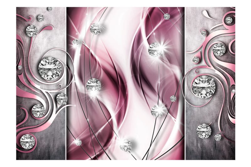 Fototapet Pink And Diamonds 400x280 - Artgeist sp. z o. o. - Boligtilbehør - Vægdekoration - Tapeter - Fototapeter