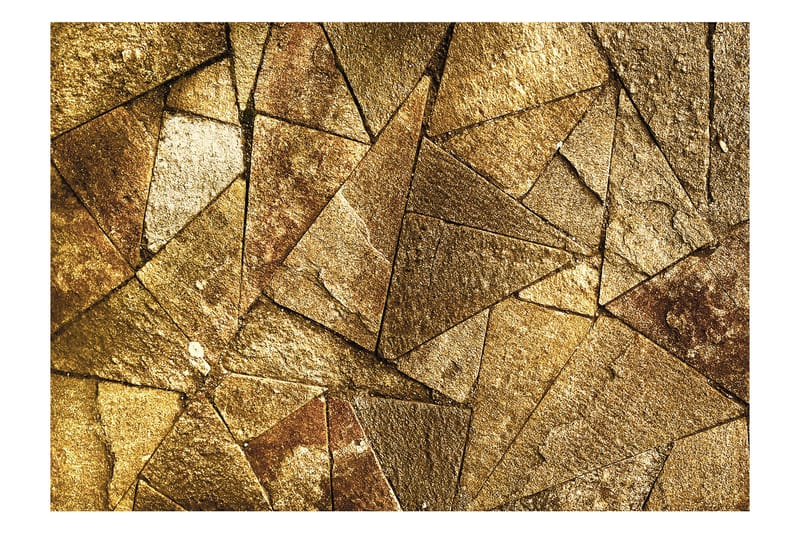 Fototapet Pavement Tiles Golden 200x140 - Artgeist sp. z o. o. - Boligtilbehør - Vægdekoration - Tapeter - Fototapeter