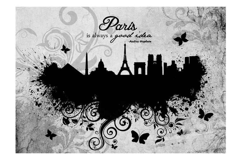 Fototapet Paris Is Always A Good Idea B&W 400x280 - Artgeist sp. z o. o. - Boligtilbehør - Vægdekoration - Tapeter - Fototapeter